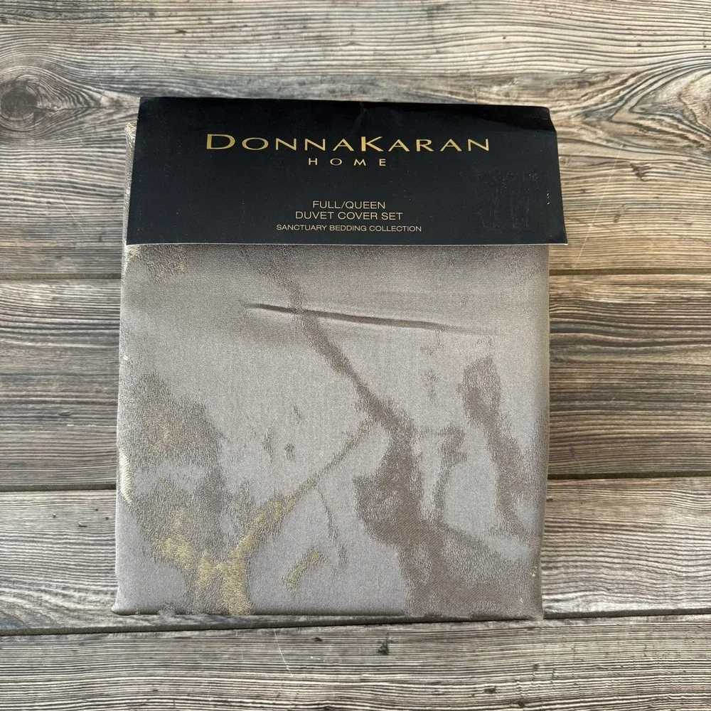 Donna Karan Home Sanctuary Queen‎ Duvet Set Cover + 2 Standard Shams Mink New